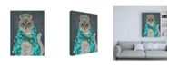 Trademark Global Fab Funky Grey Cat with Bells, Portrait Canvas Art - 19.5" x 26"